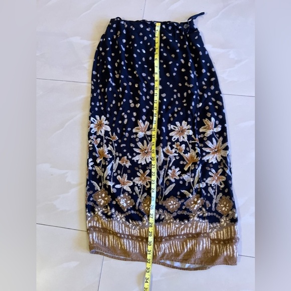 Vintage Paquette  Byer California maxi skirt floral black Size M - Picture 4 of 13